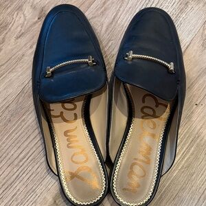 Sam Edelman Navy Loafers with Gold Accent